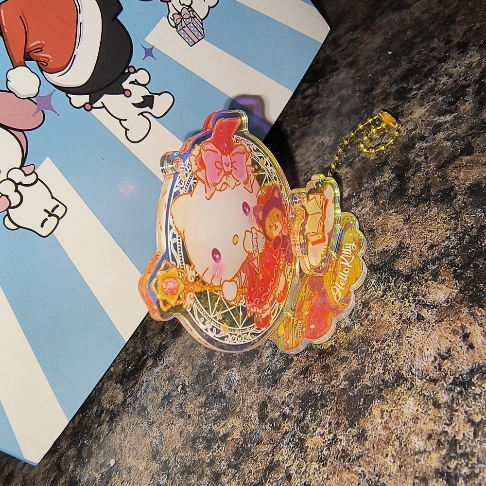 Hello Kitty Acrylic Keychain with Charm Sanrio Hello Kitty Kuromi - Picture 4 of 7